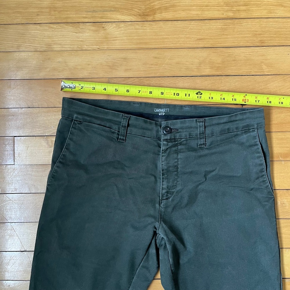 Carhartt WIP Sid Pant Mens 34 x 32 Dark Green Slim Tapered Chino Trousers - Picture 8 of 8